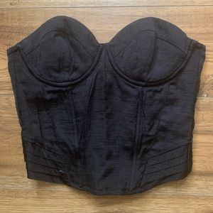 Black zip-up corset
